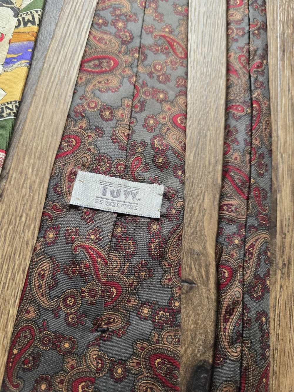 Vintage L' Atelier Structure TJW Men's Novelty Print Silk Tie